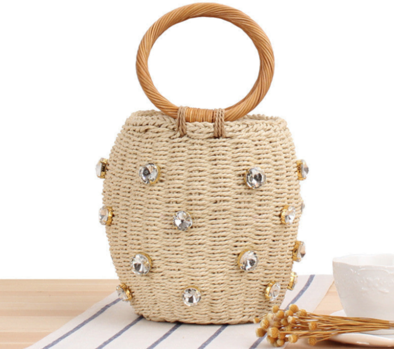 Diamonds Straw Beach Bag