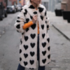 Love Pattern Faux Coat