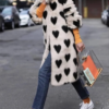 Love Pattern Faux Coat