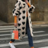 Love Pattern Faux Coat