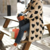 Love Pattern Faux Coat