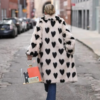 Love Pattern Faux Coat