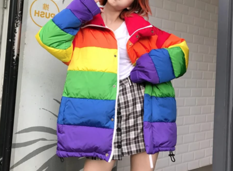 Rainbow Striped Coat