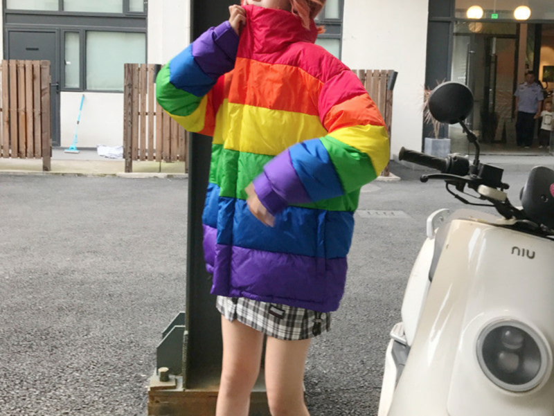 Rainbow Striped Coat