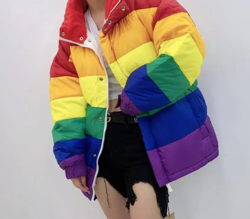 Rainbow Striped Coat