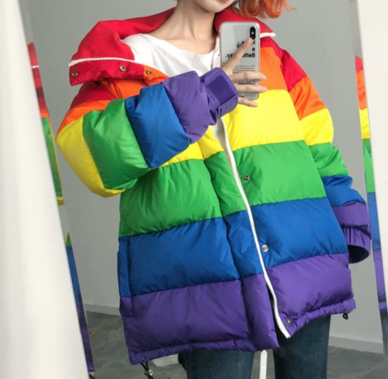 Rainbow Striped Coat