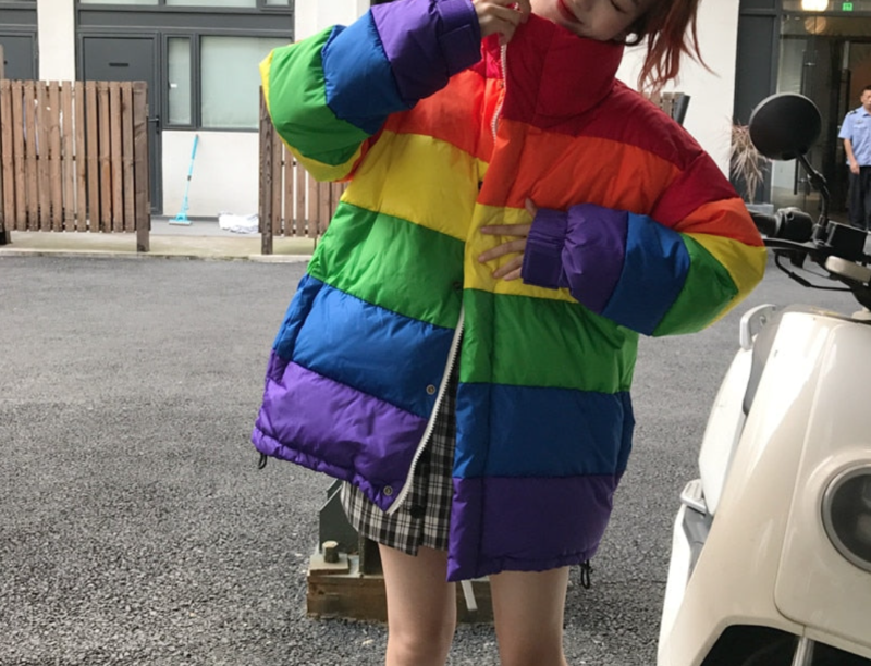 Rainbow Striped Coat