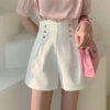 Elegant High Waist Button Shorts