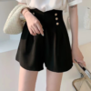 Elegant High Waist Button Shorts