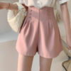 Elegant High Waist Button Shorts