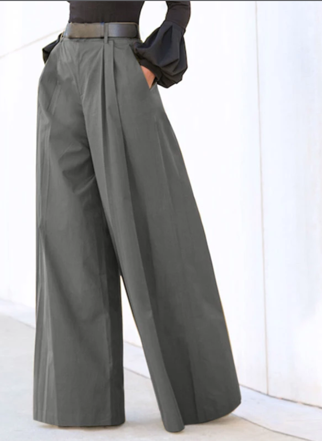 Casual Office Wide Leg Trousers - Enenesis