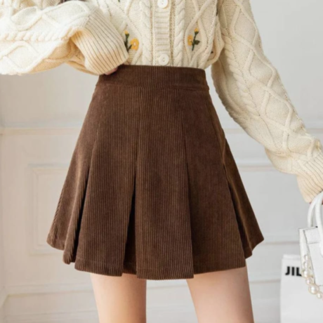 High Waist Pleated Vintage Mini Skirt - Enenesis