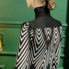 Zebra Striped Long-Sleeved Top