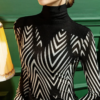 Zebra Striped Long-Sleeved Top