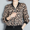 Thin Leopard Print Bomber Jacket