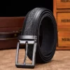 Mixed Canvas Leather Strap Belt