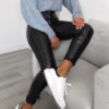 Faux Leather Office Trousers