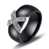 White Black Ceramic Rings