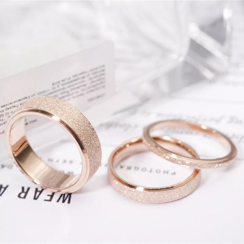 Simple Scrub Stainless Steel Rings