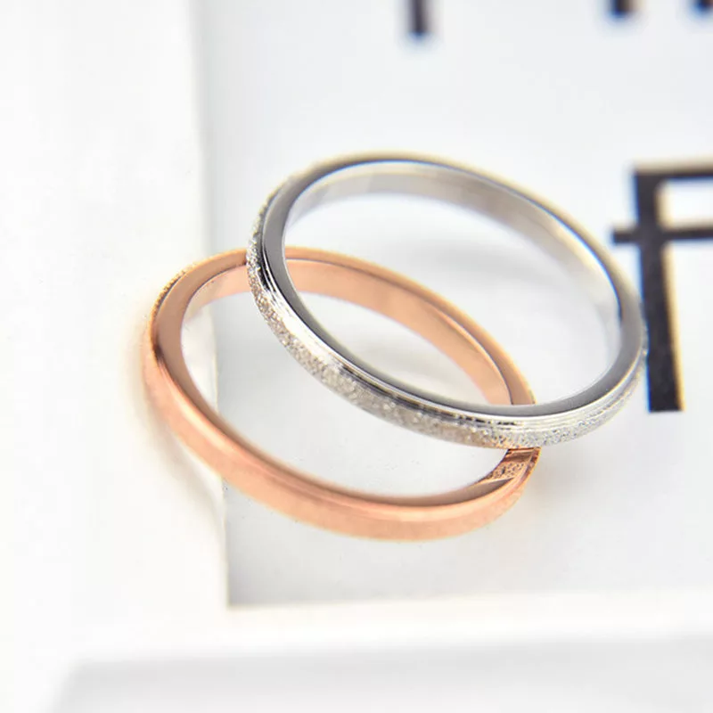 Simple Scrub Stainless Steel Rings