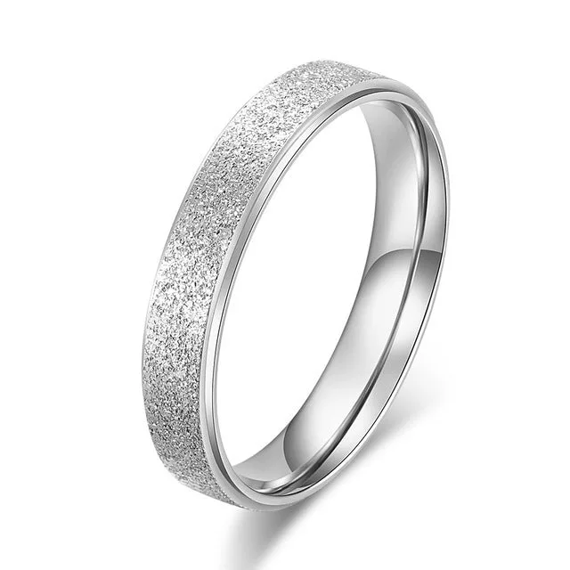 Simple Scrub Stainless Steel Rings