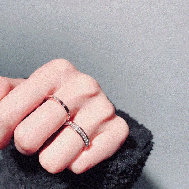 Thin Titanium Steel Couple Ring