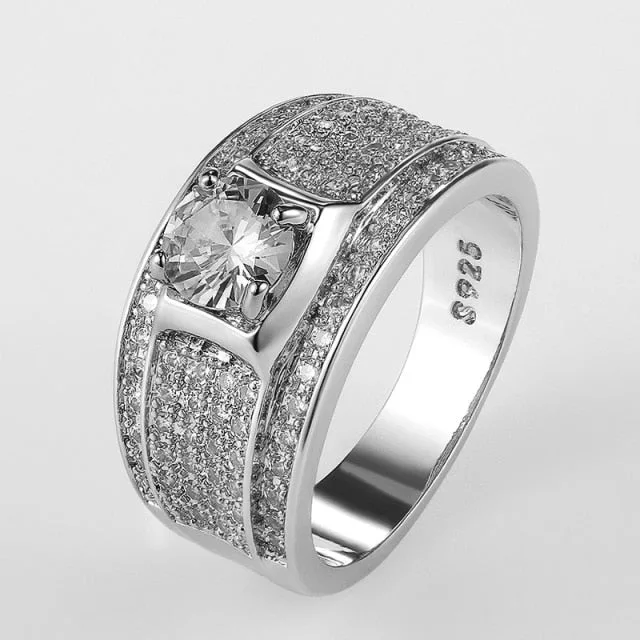 Luxury Silver Cubic Ring