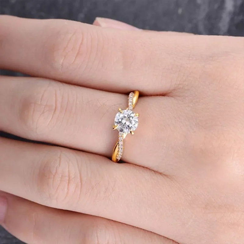 Twist Gold Designer Engagement Ring