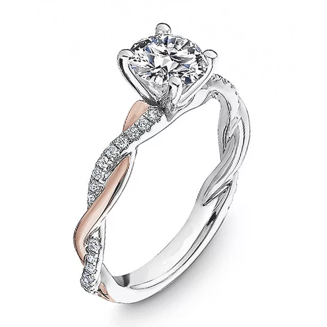 Twist Gold Designer Engagement Ring