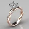 Twist Gold Designer Engagement Ring