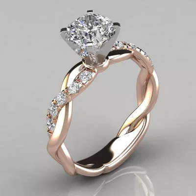 Twist Gold Designer Engagement Ring