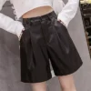 Wide Leg Faux Leather Shorts