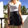 High Waist Mini Faux Leather Skirt - Enenesis