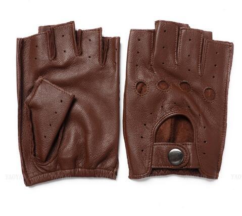 Genuine Leather Slip-Resistant Half Finger Gloves - Enenesis