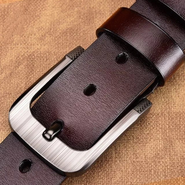 Genuine Leather For Men's High Quality Buckle Jeans Cowskin Casual Belts Business Cowboy Waistband Male Fashion Designer 2021New - Enenesis