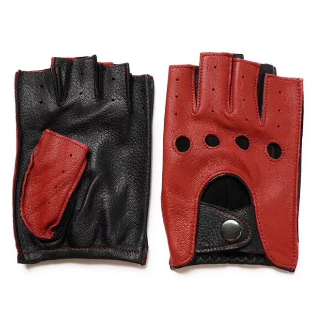 Genuine Leather Slip-Resistant Half Finger Gloves - Enenesis