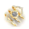 Rose Gold Flower Ring- 3 PCS/ Set