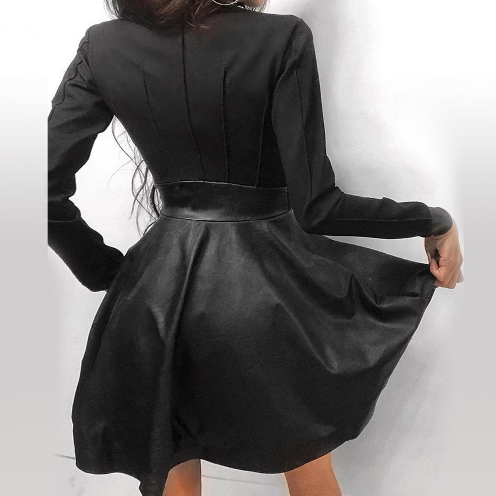 Faux Leather Mini Dress - Enenesis