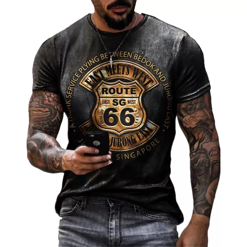 66 Letters Printed T-Shirt