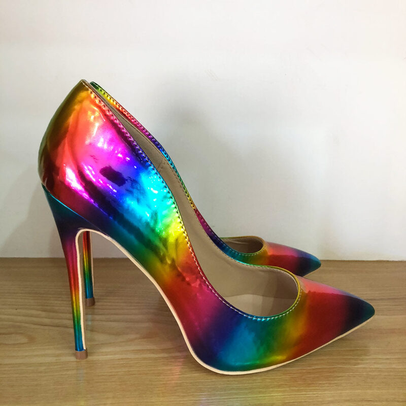 Glossy Rainbow Stilettos Shoes