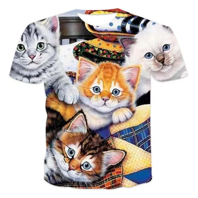 3D Cute Kitten T-Shirt - Enenesis