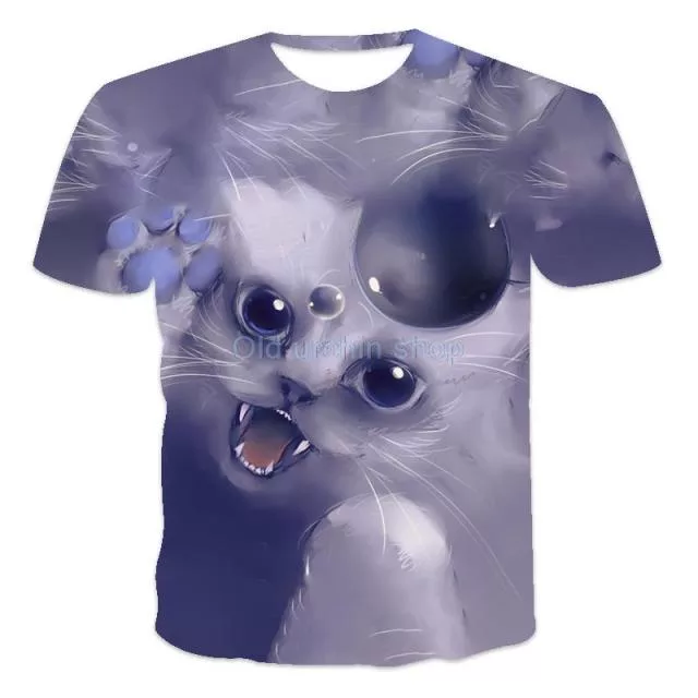 3D Cute Kitten T-shirt