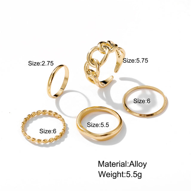 Multi-Layer Adjustable Ring Set