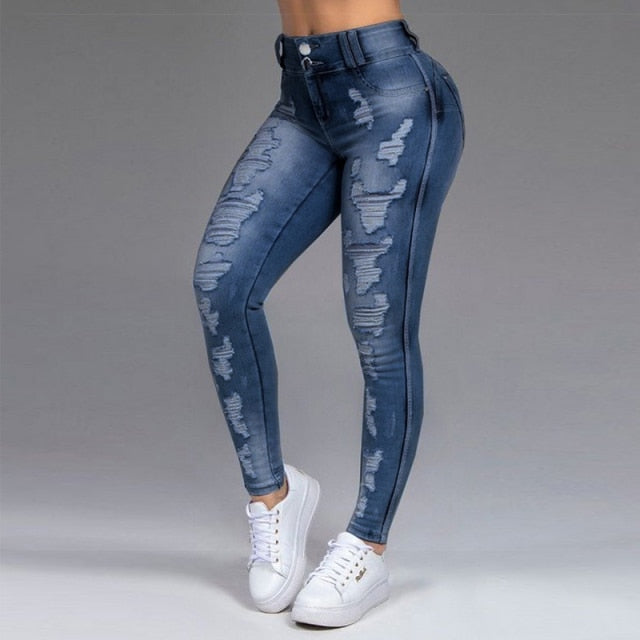 Stretch Ripped Skinny Denim Jean