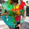 Vintage Print Loose Button Shirt - Enenesis