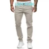 Slim Straight Khaki Trousers