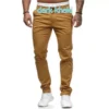 Slim Straight Khaki Trousers