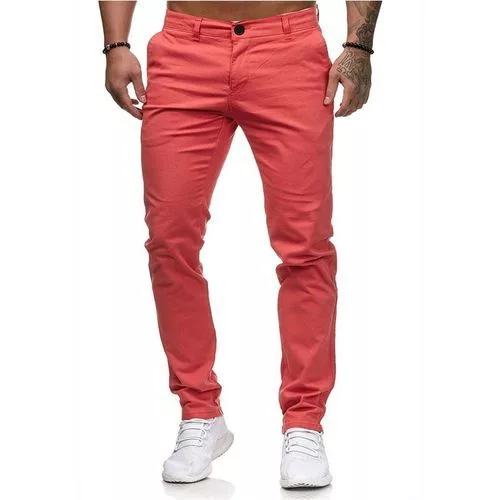 Slim Straight Khaki Trousers