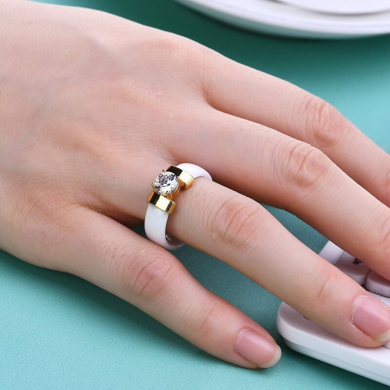 White Black Ceramic Rings