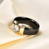 White Black Ceramic Rings